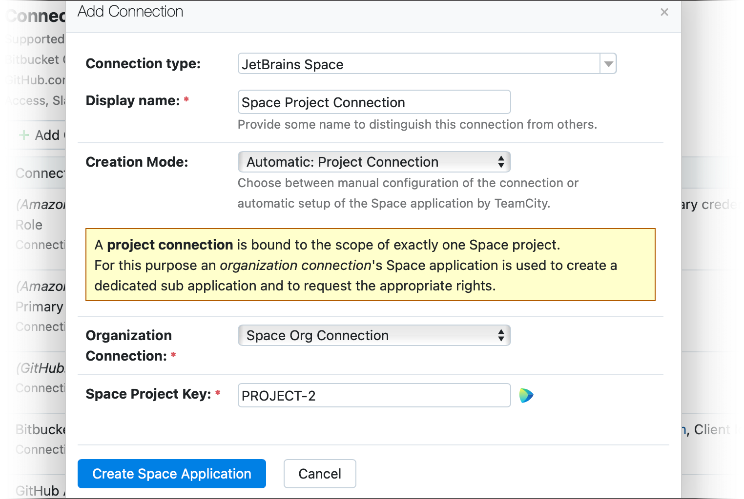 New Space Project Connection