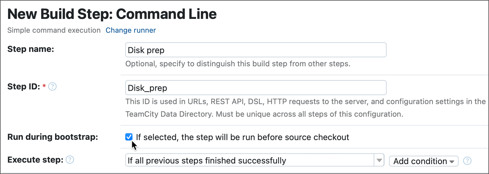 Bootstrap step