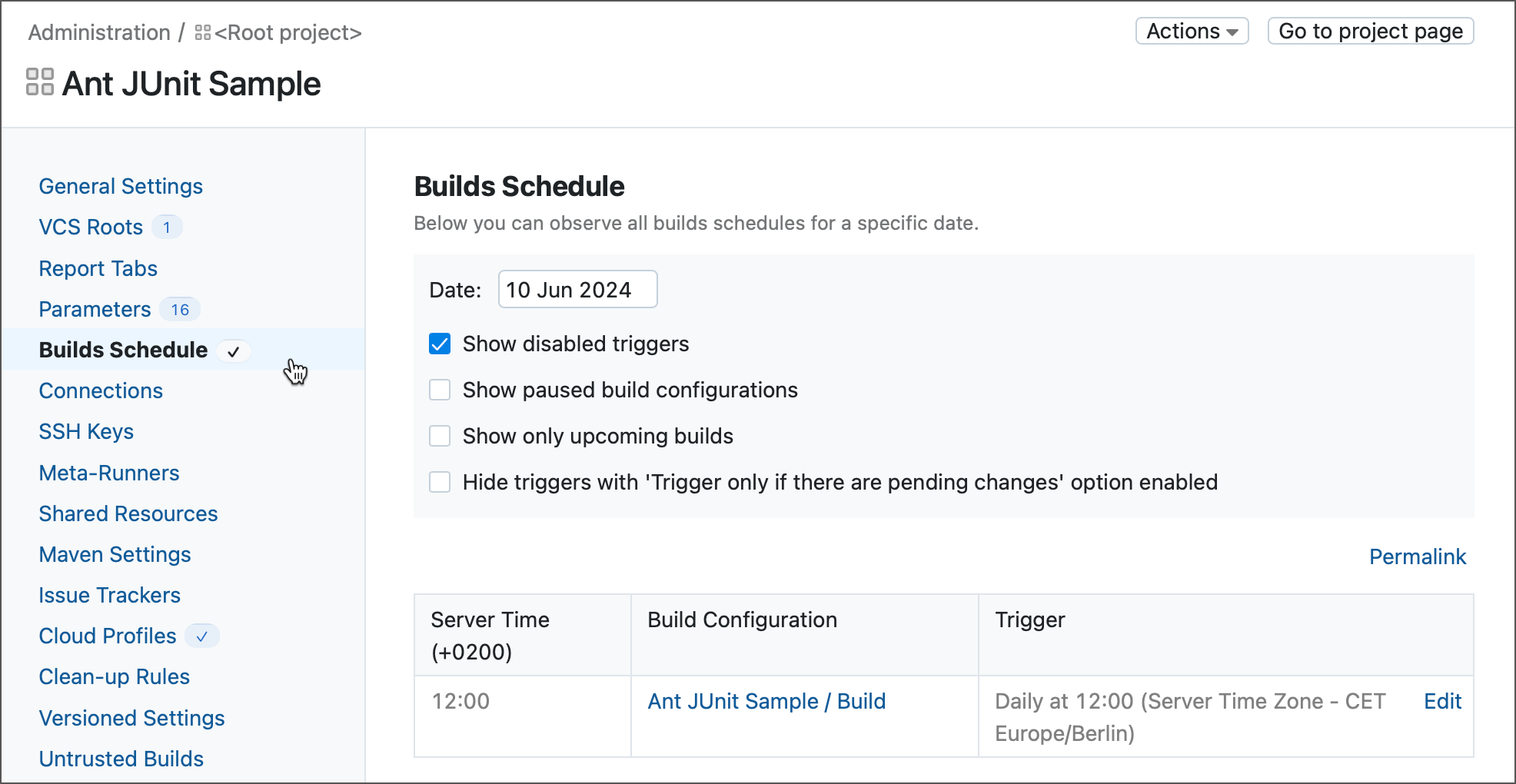 Builds Schedule