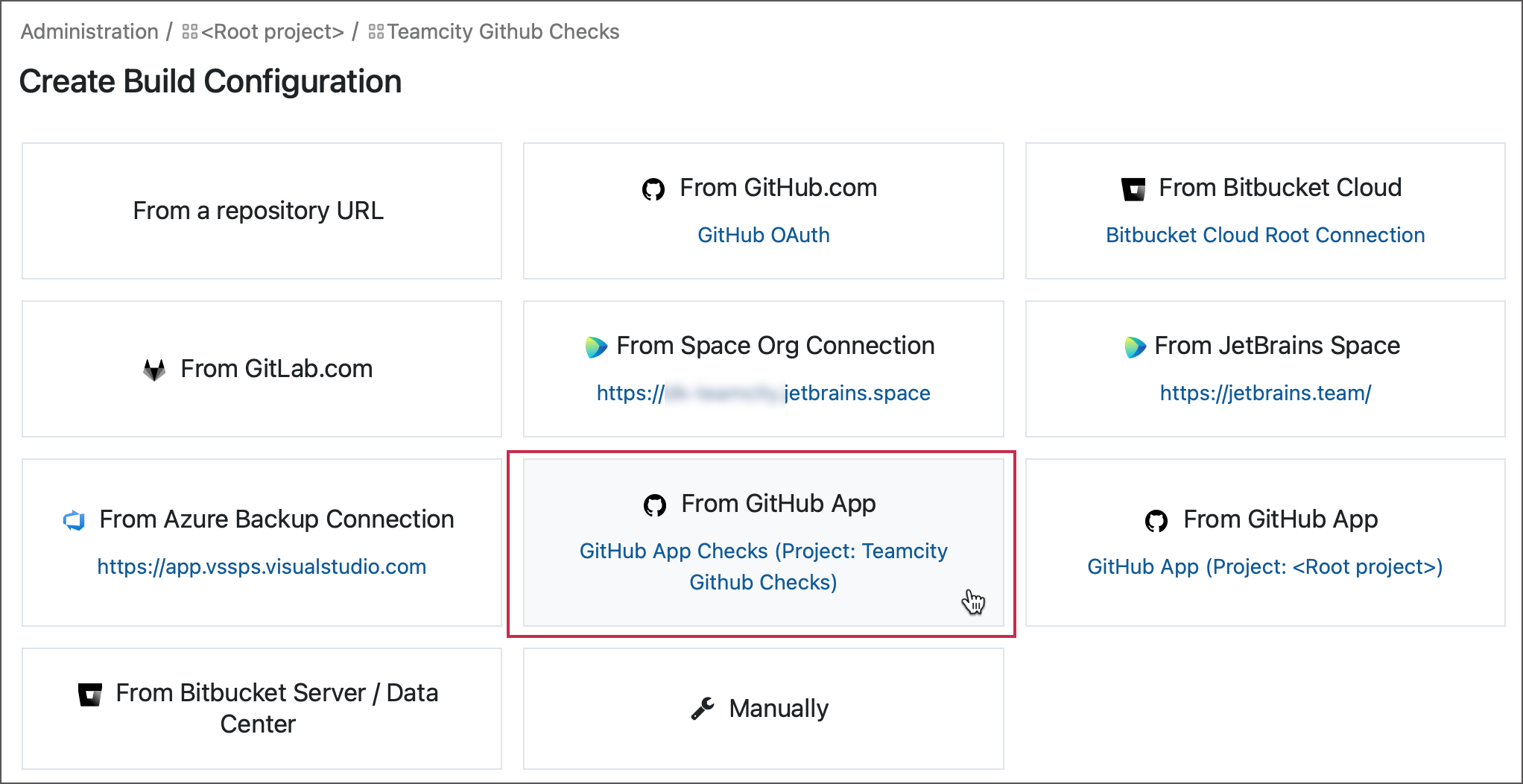 Create a project from connection