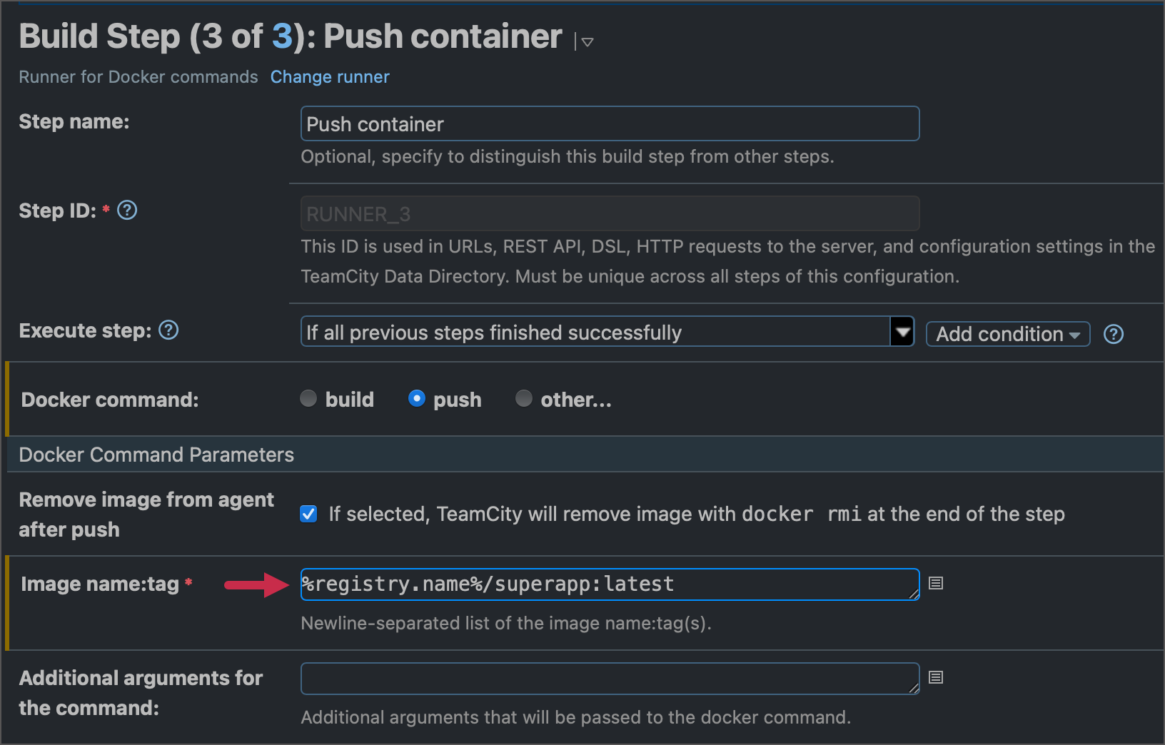 Use a custom parameter in TeamCity