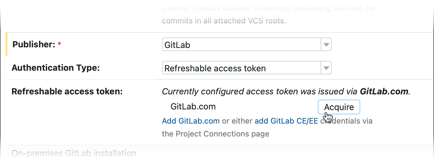 Acquire access token for GitLab Acquire access token for GitLab