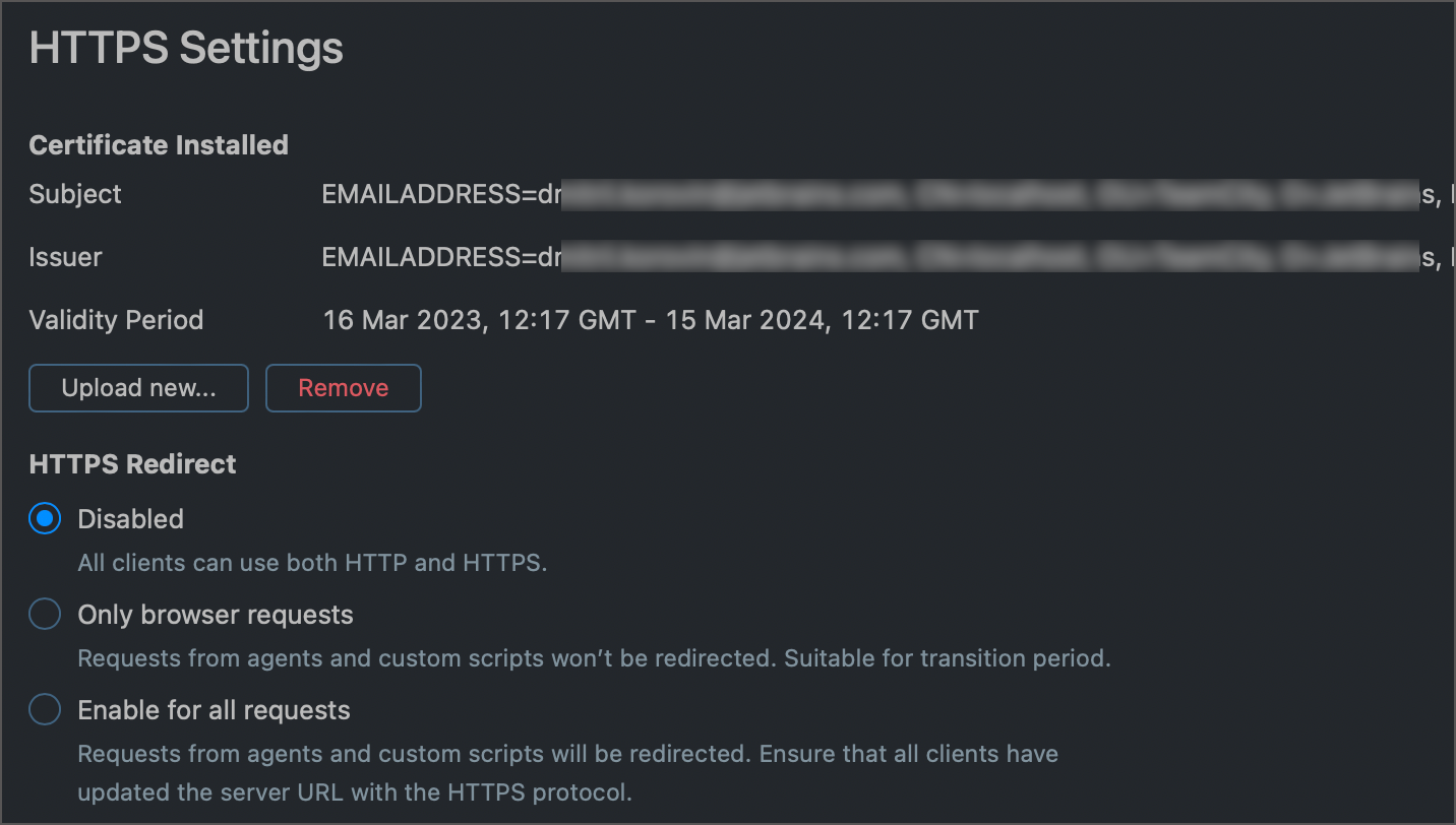 Available HTTPS Redirect Options Available HTTPS Redirect Options