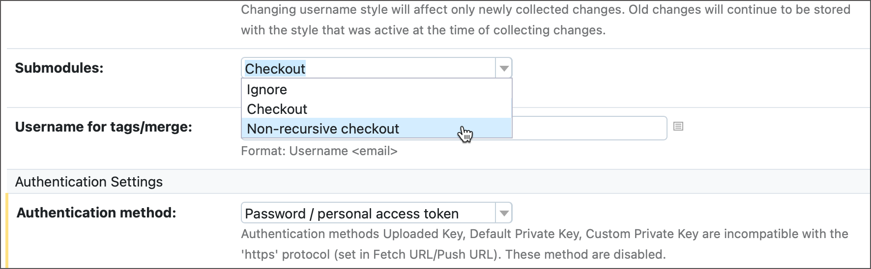 Non-recursive checkout Non-recursive checkout
