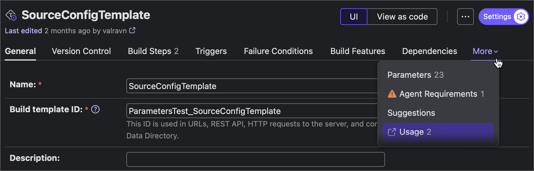 Project Settings | TeamCity On-Premises Documentation