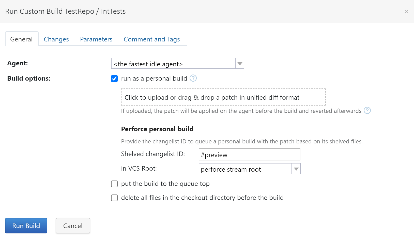 Run custom build on P4 shelved files Run custom build on P4 shelved files