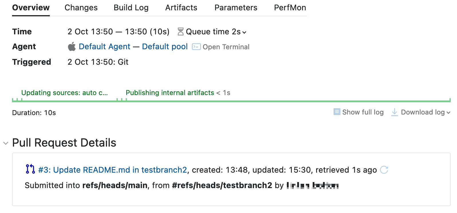 Pull request details Pull request details