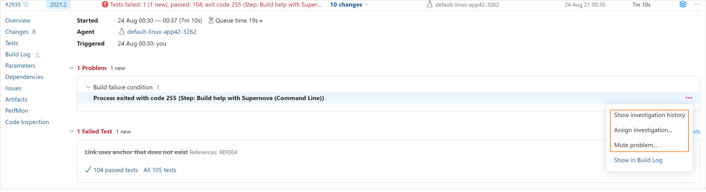 Investigate or mute a problem Investigate or mute a problem