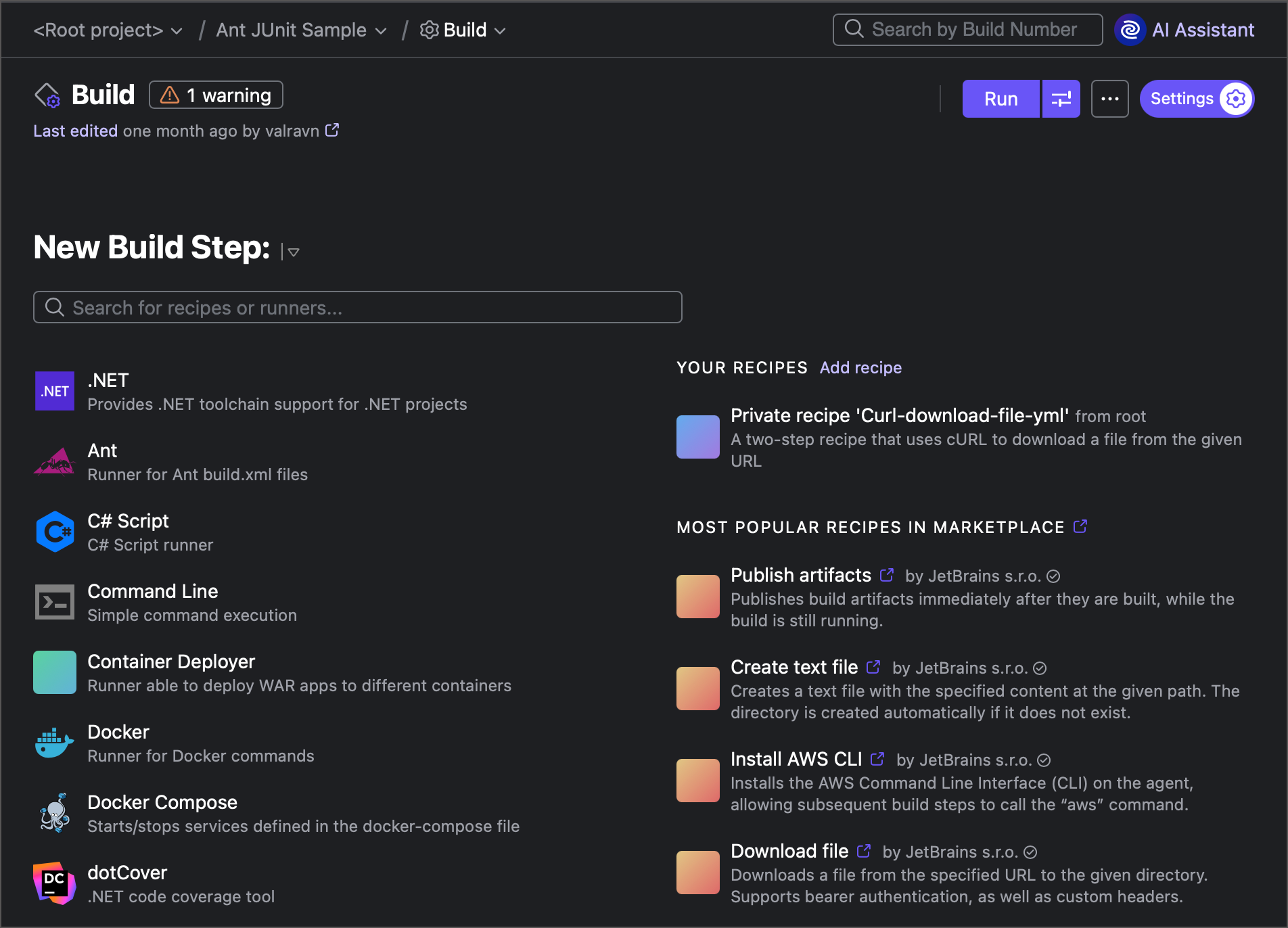 Configuring Build Steps | TeamCity Cloud Documentation