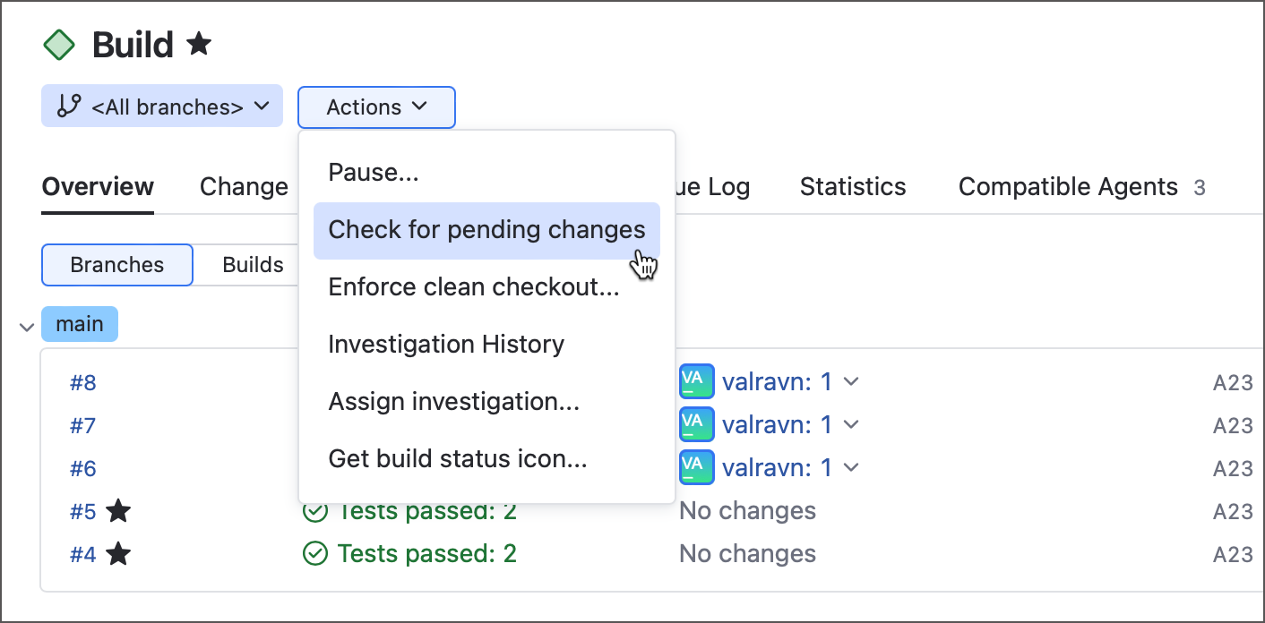 Check for new changes