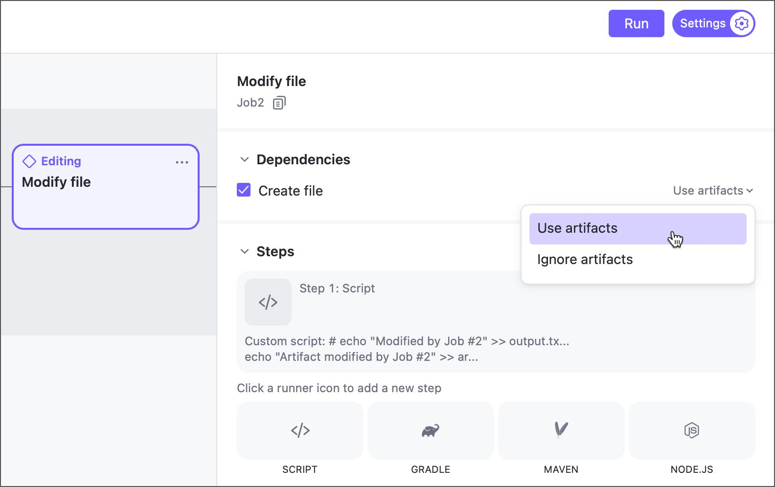 Choose import type Choose import type