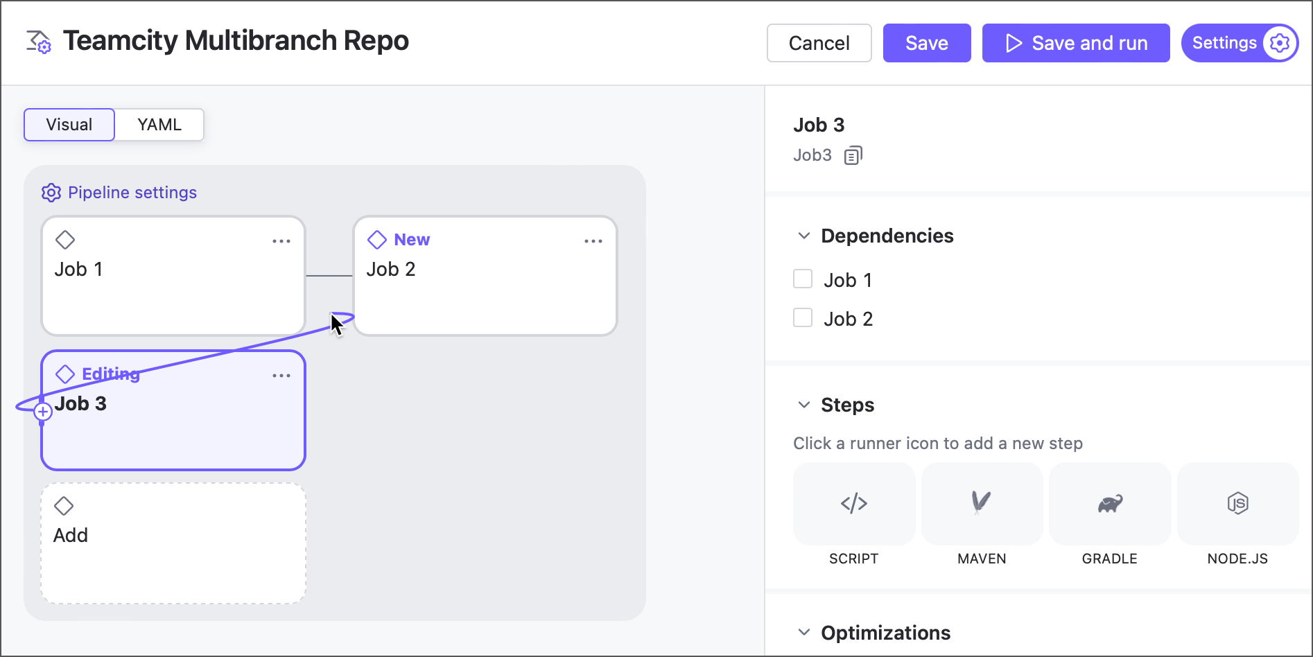 Create job dependencies Create job dependencies