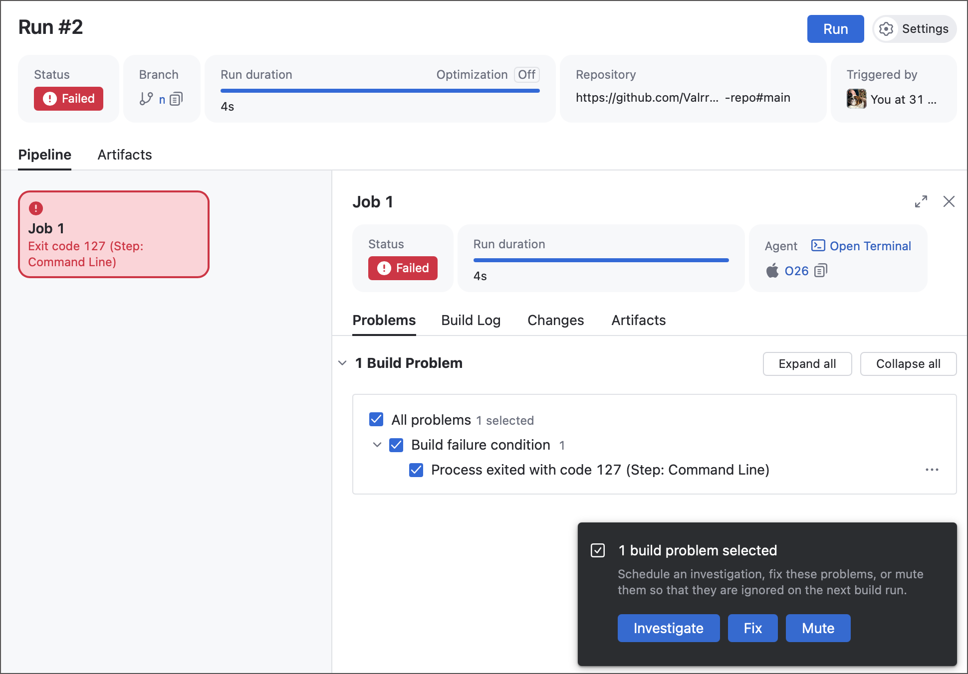 Investigations and mutes in pipelines Investigations and mutes in pipelines