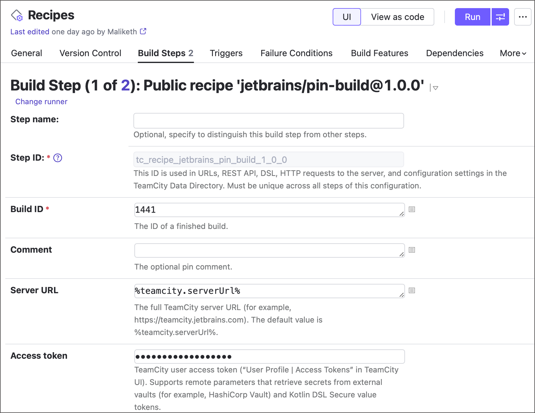 Inputs customization for recipes