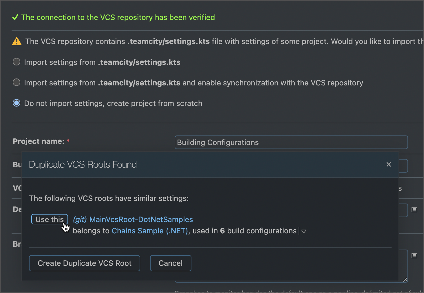 Share VCS root between projects Share VCS root between projects