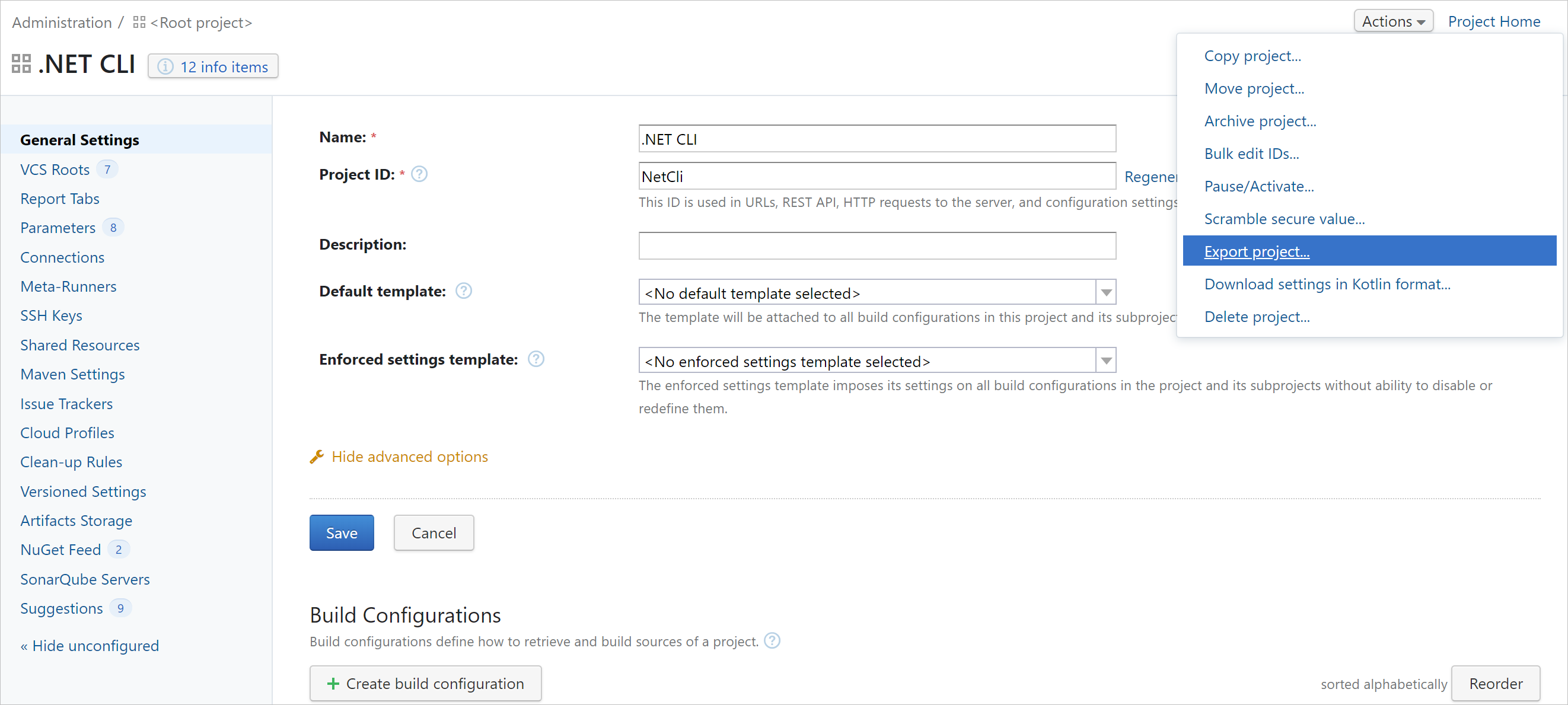 Export a project Export a project