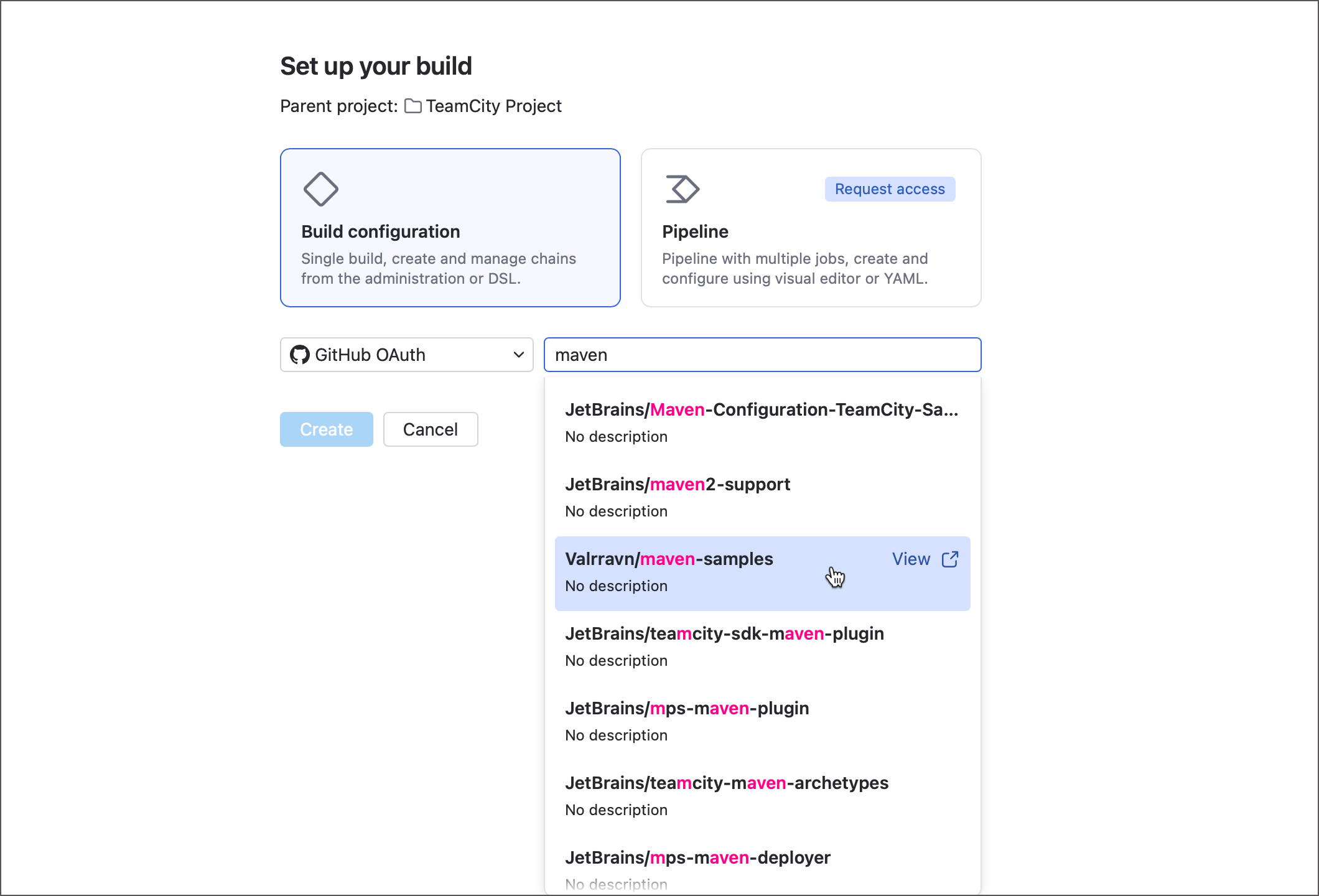 The list of connection repositories