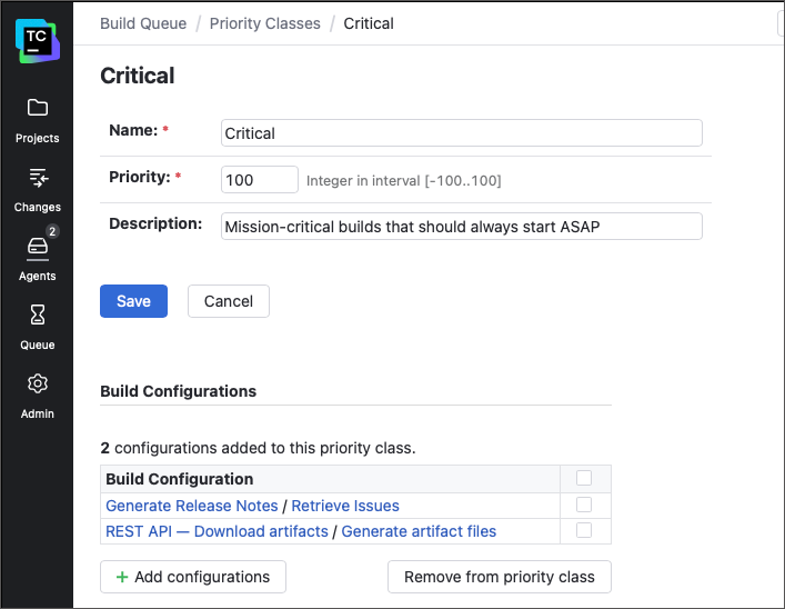Configure custom priority class