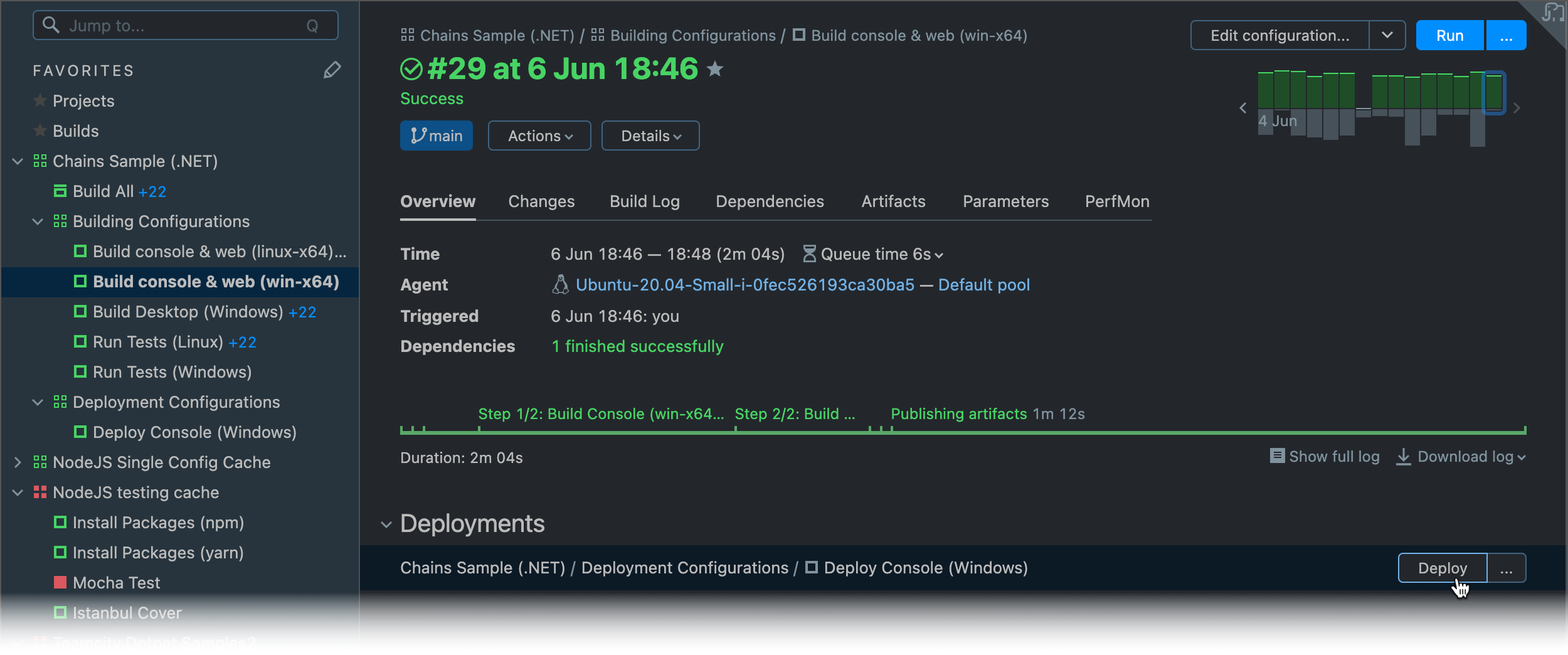 Run deployment from regular builds Run deployment from regular builds