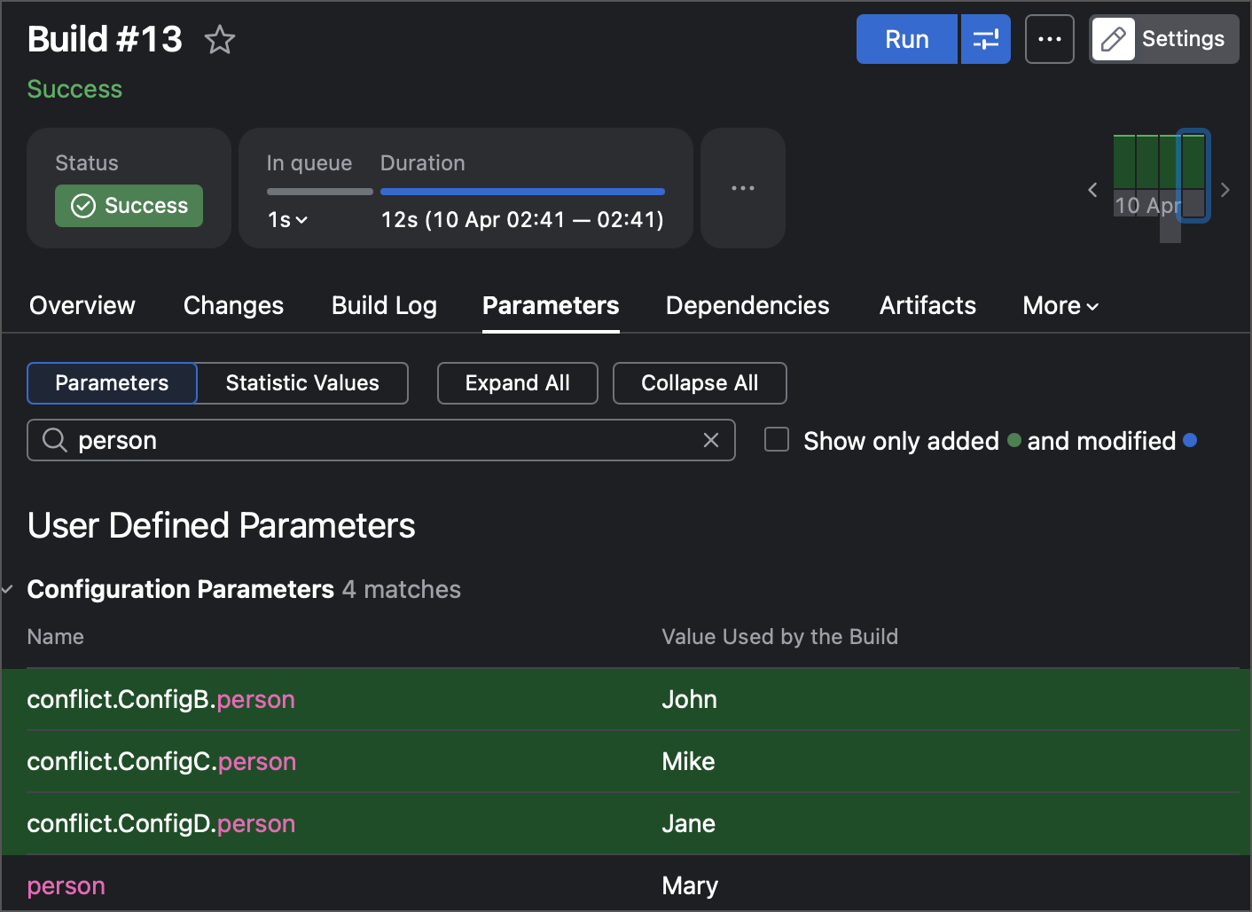 Use Parameters in Build Chains | TeamCity On-Premises Documentation