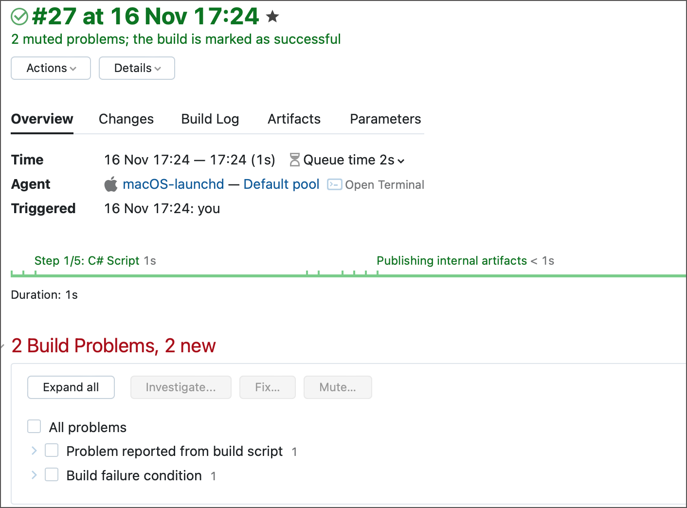 Successful status assigned manually Successful status assigned manually
