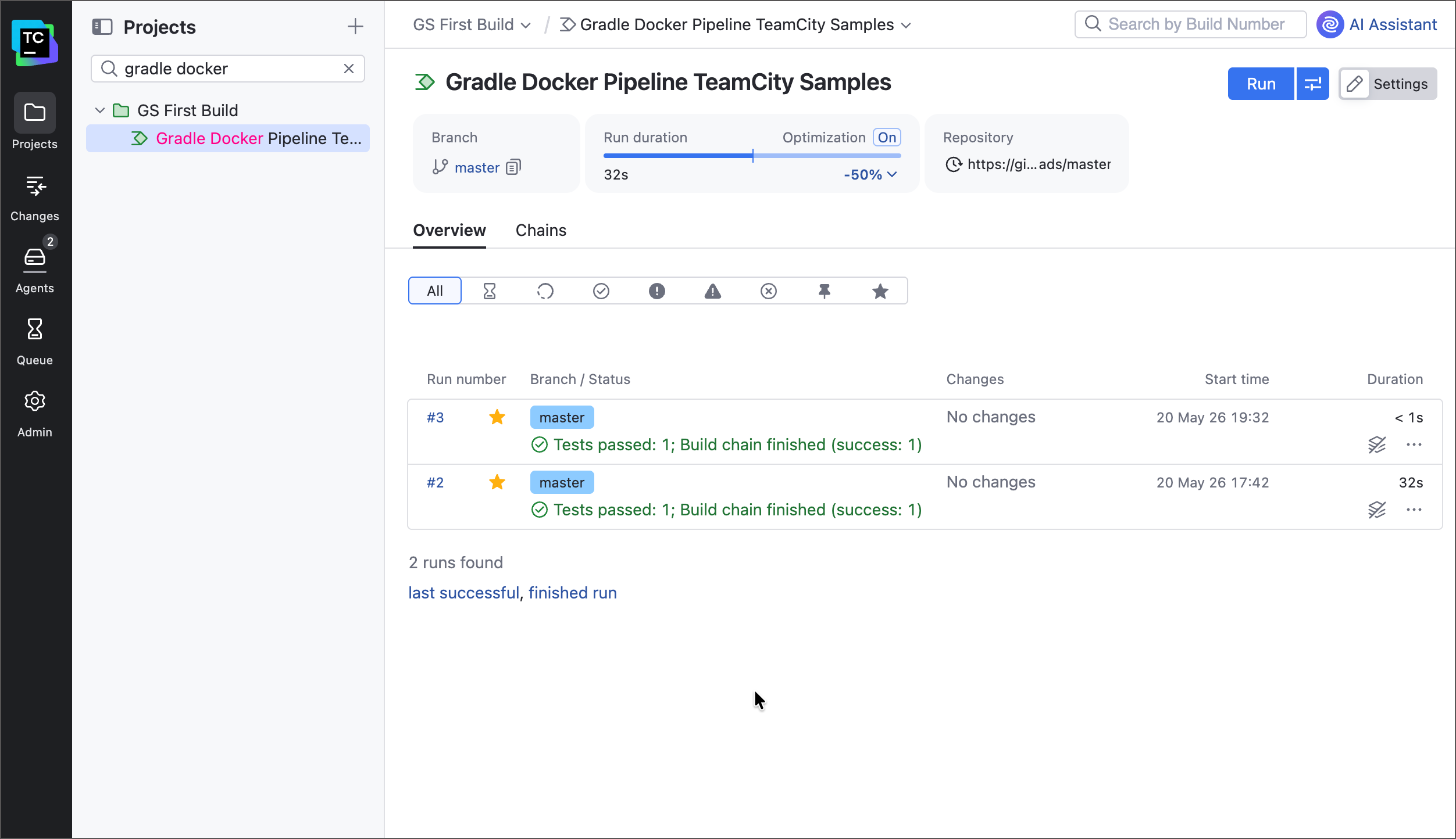 Pipeline overview page