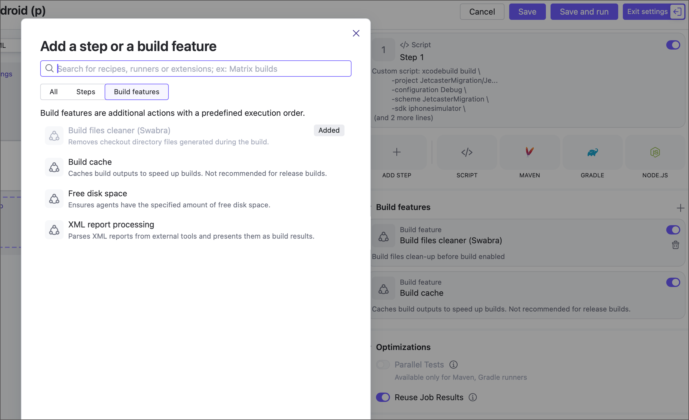 Build features in pipelines
