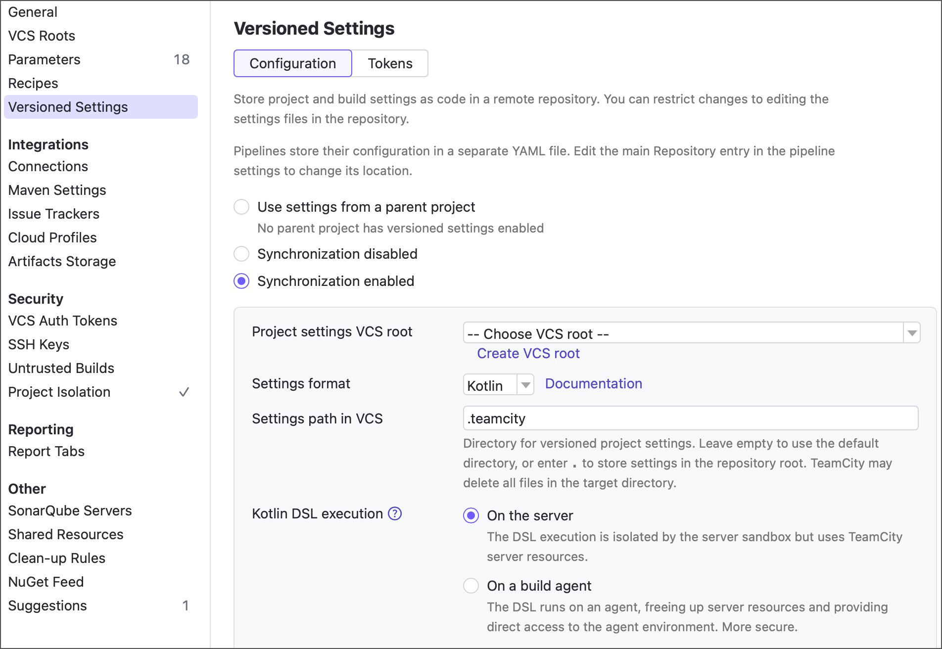 DSL compilation mode settings DSL compilation mode settings