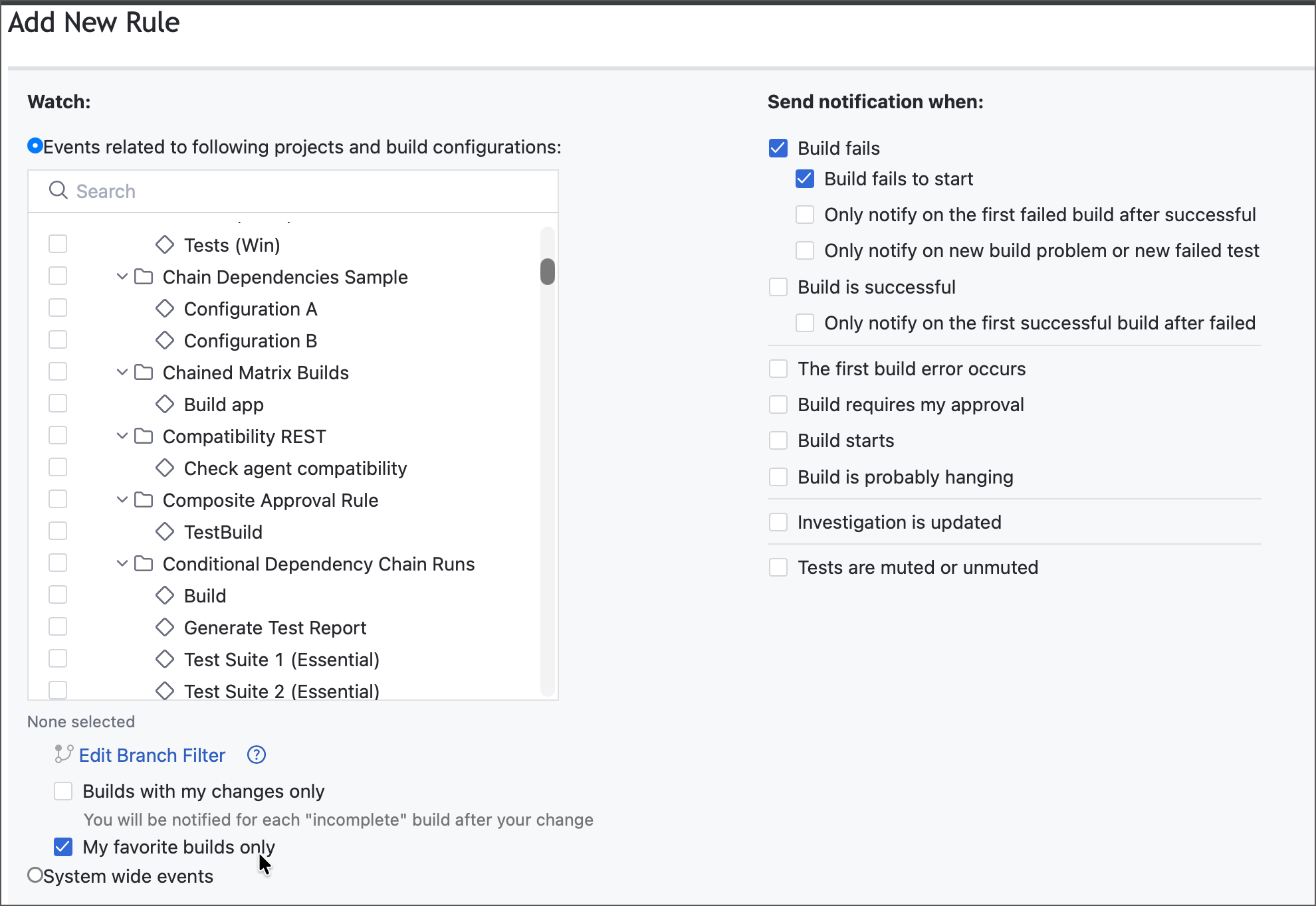 Favorite builds in notifications Favorite builds in notifications