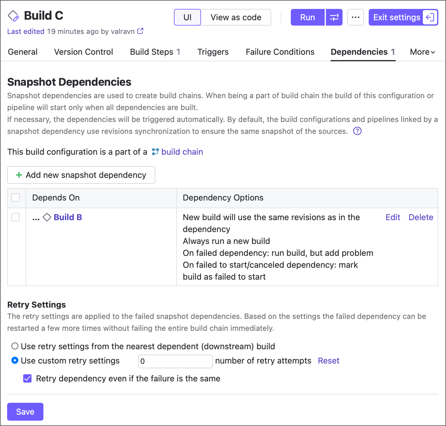 Rerun failed dependencies Rerun failed dependencies