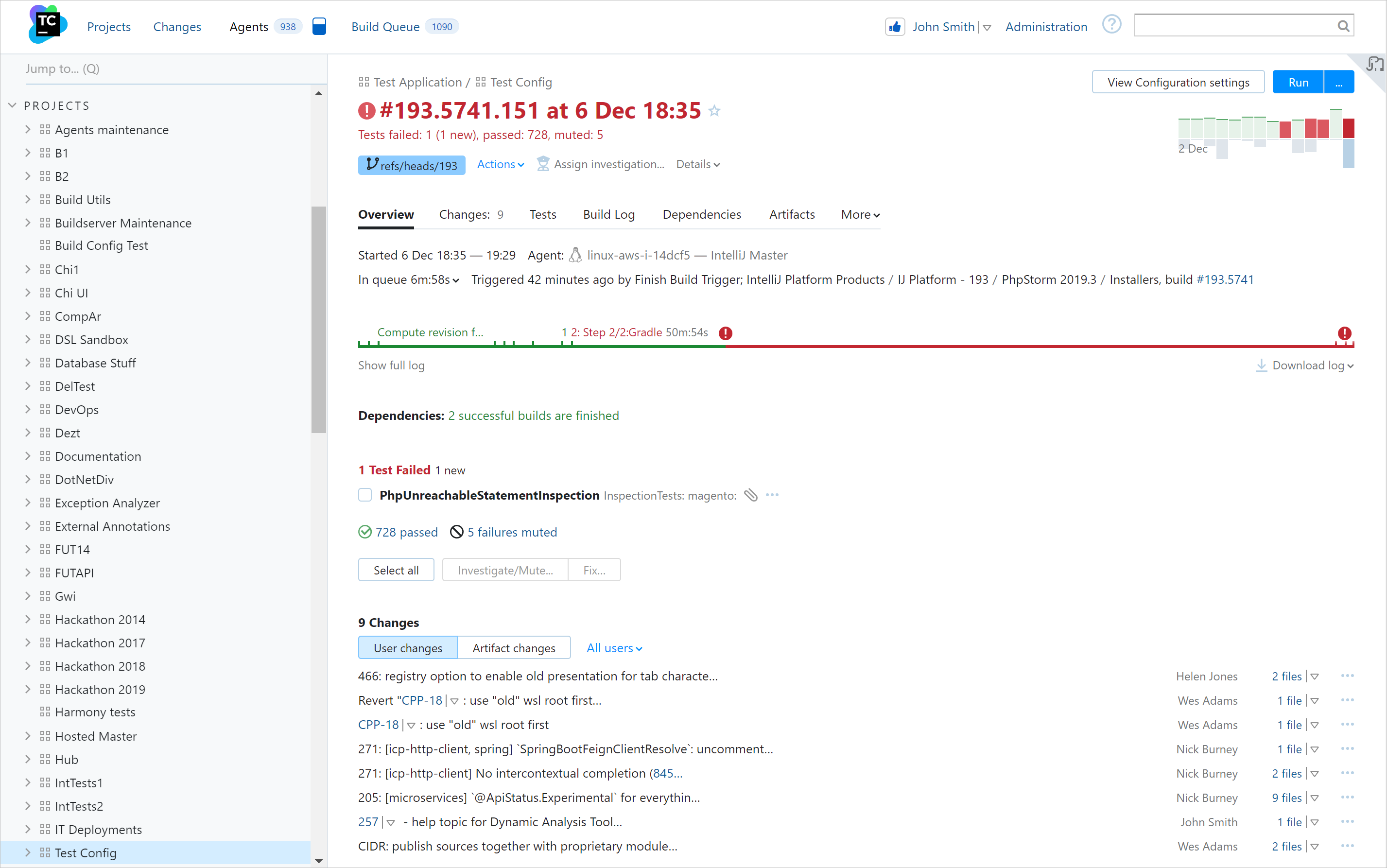 Sakura Build Results page Sakura Build Results page