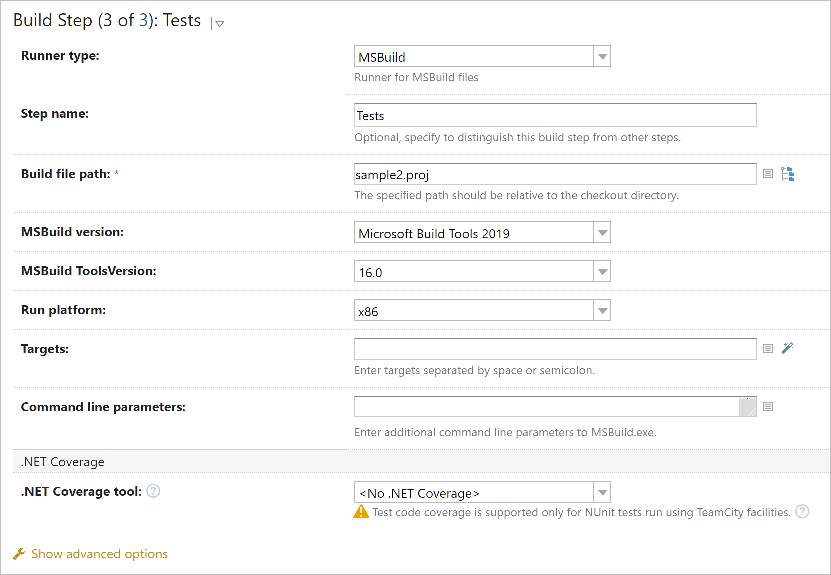 Build step: MSBuild Build step: MSBuild