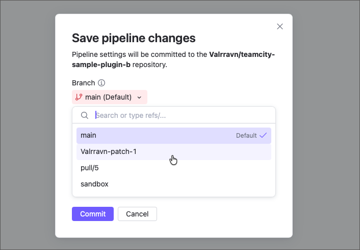 Save settings to a protected branch Save settings to a protected branch