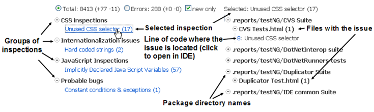 Inspection tab