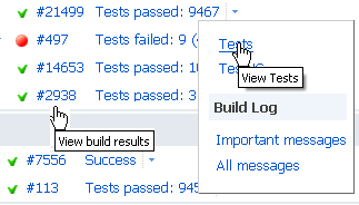 My changes open test results