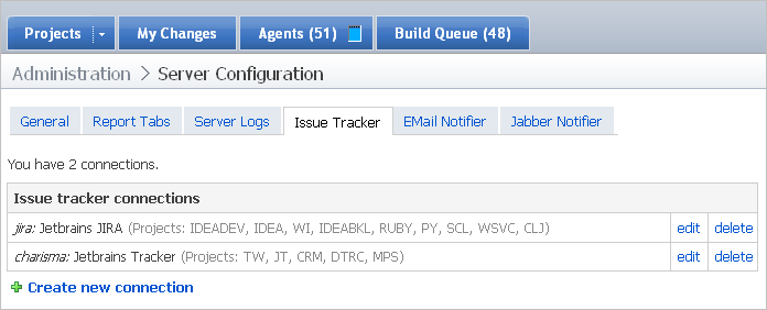 Server conf issue tracker tab