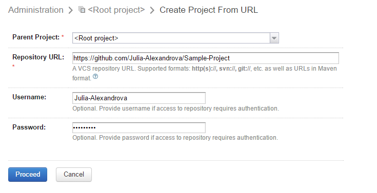 02create project provide url