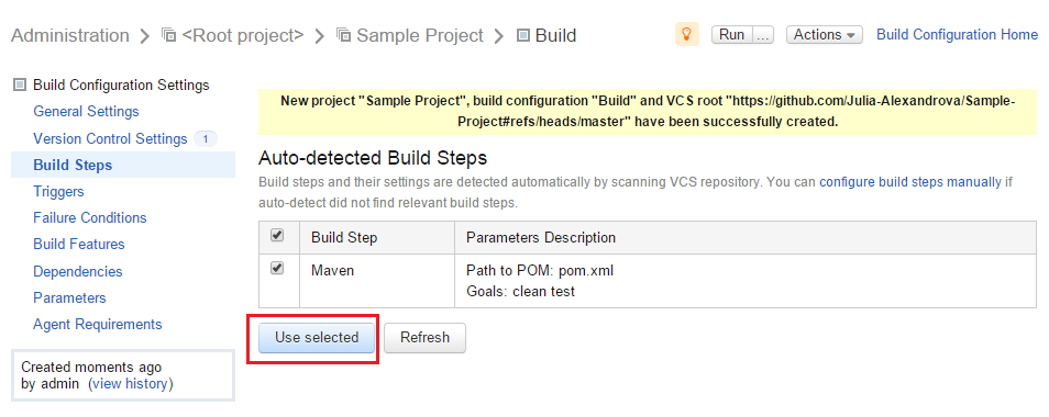 04build steps auto detect