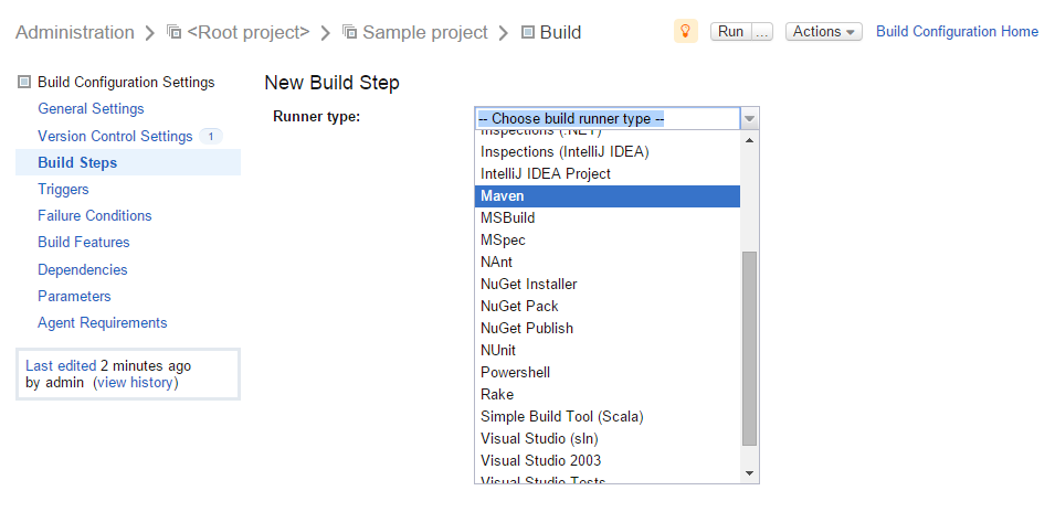 16select build step