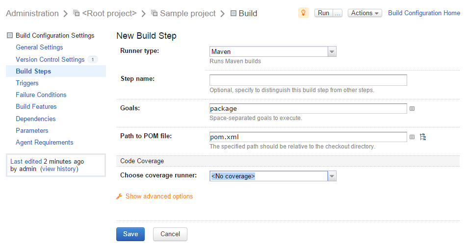 17build step configure