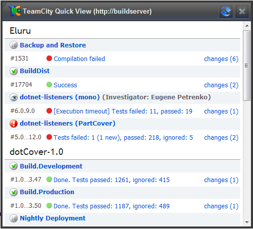 Tray notifier view