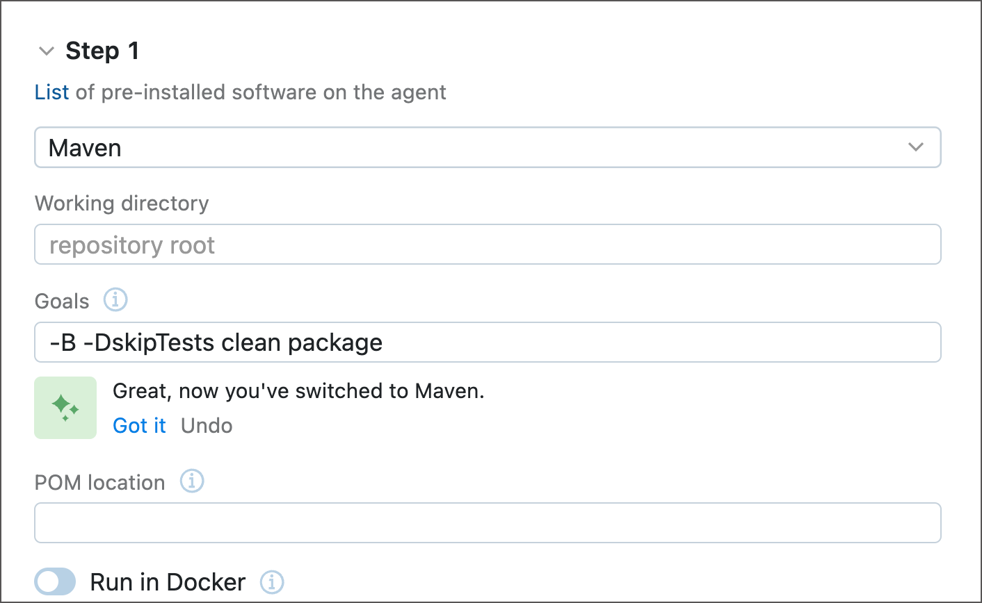 Switch from Script to Maven Result