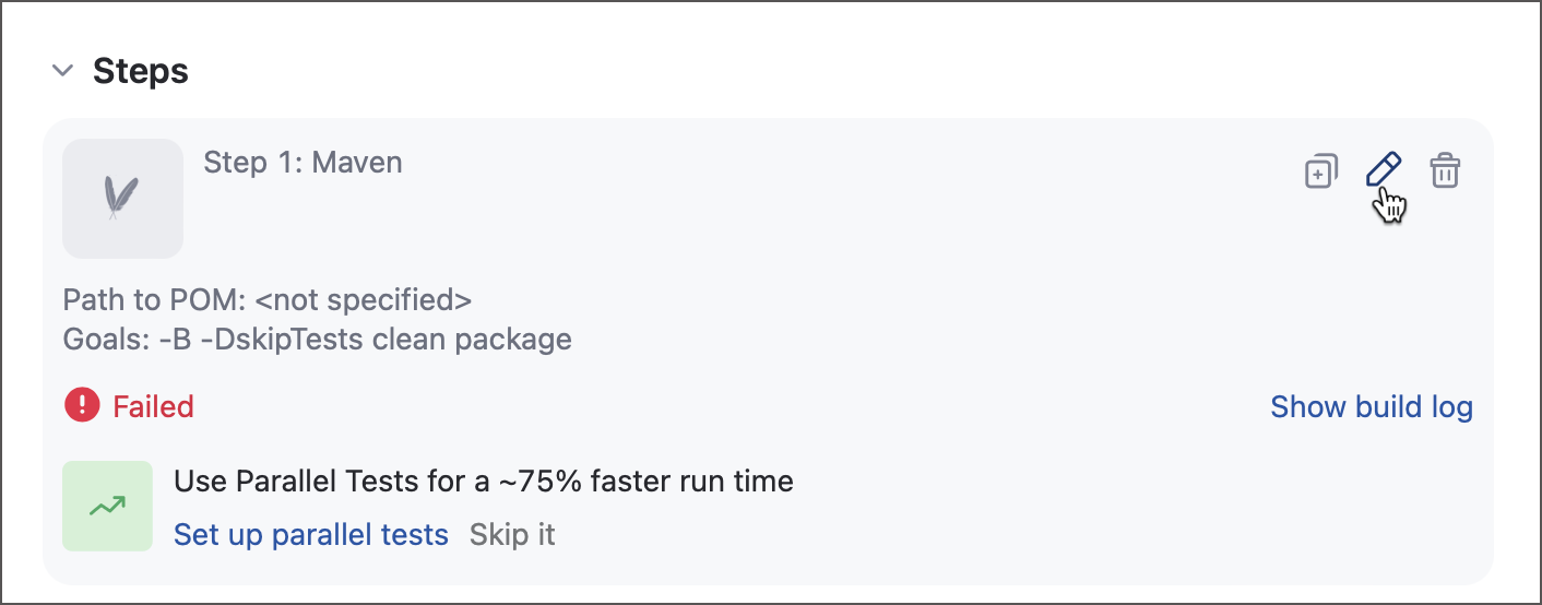 Edit step settings