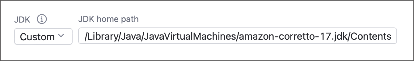 Custom Java path