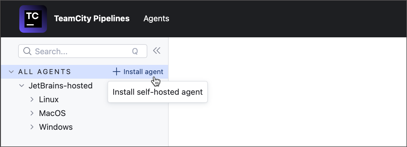 Install from Agents tab