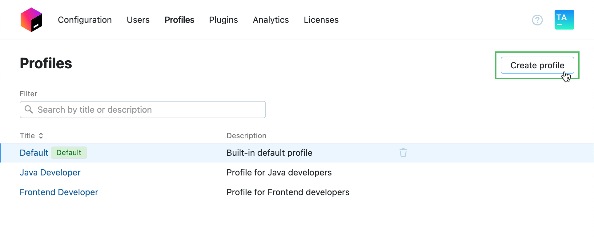 Profiles | Toolbox Enterprise