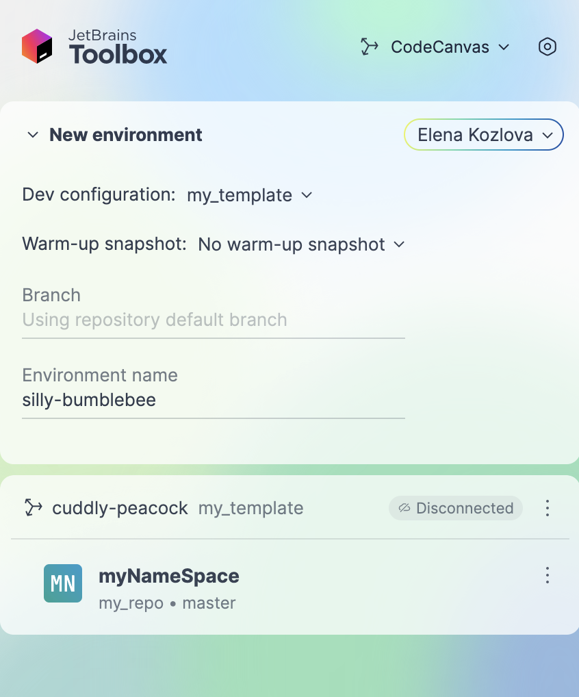 New dev environment
