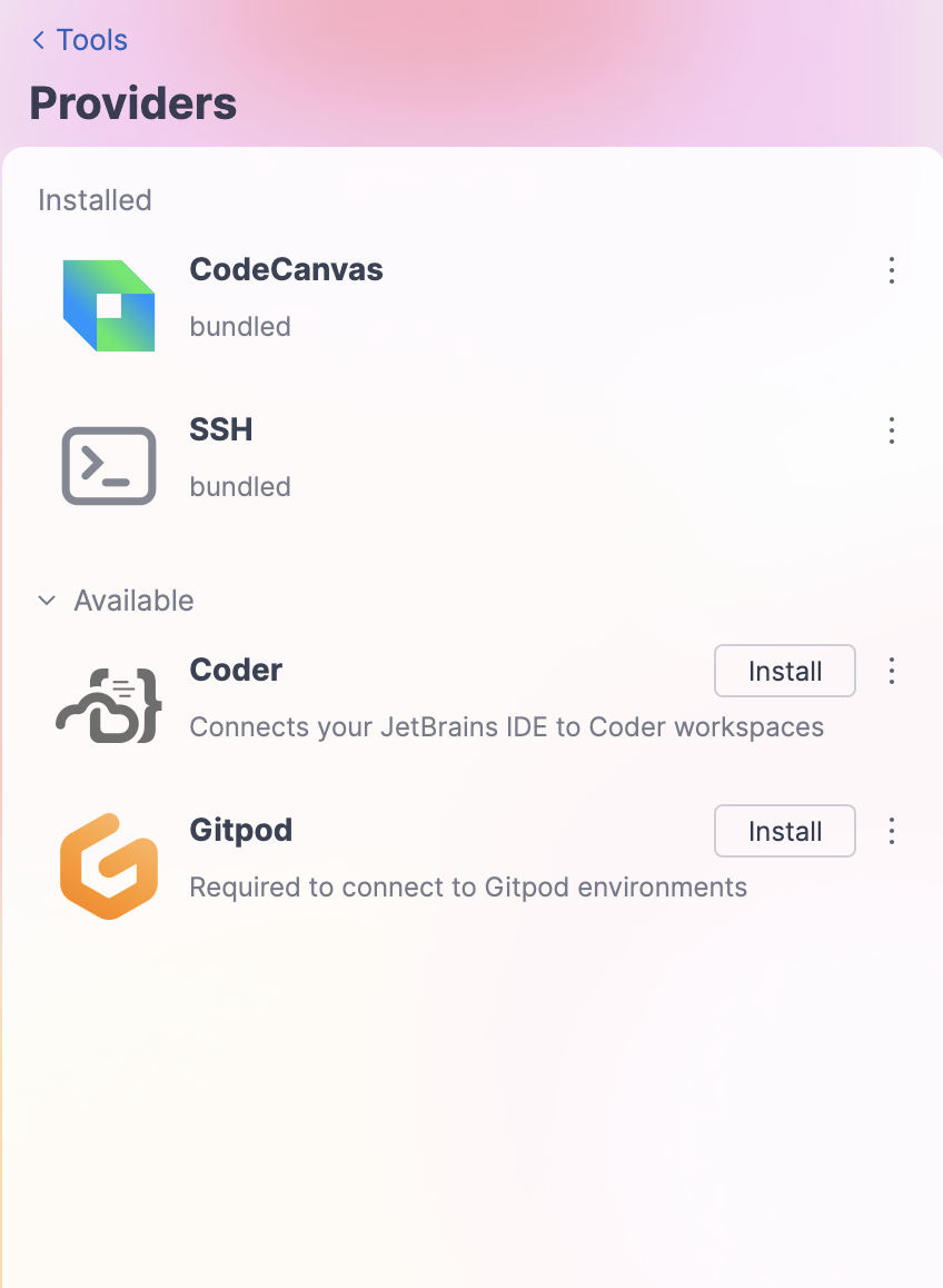 List of providers