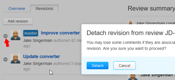 Detach from review