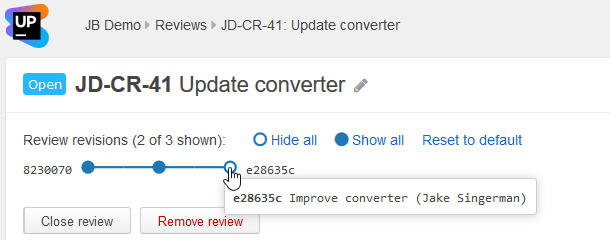 CR revision selector